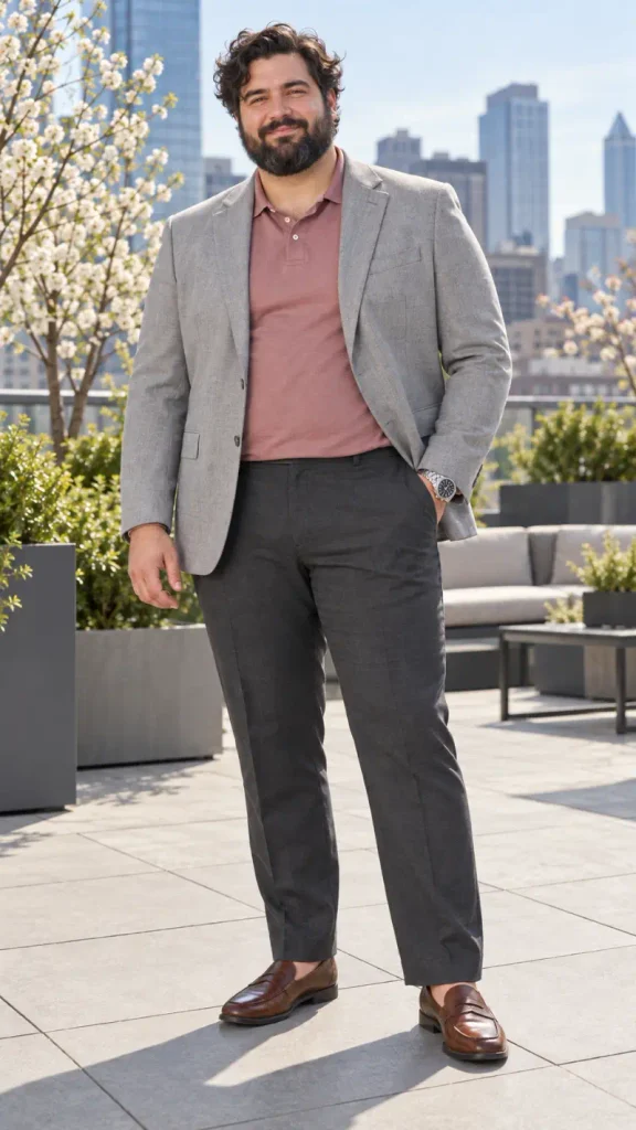 Light Grey Blazers and Dusty Rose Polos