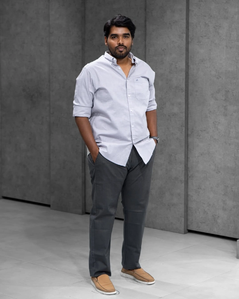 Light Grey Dress Shirt and Dark Grey Trousers