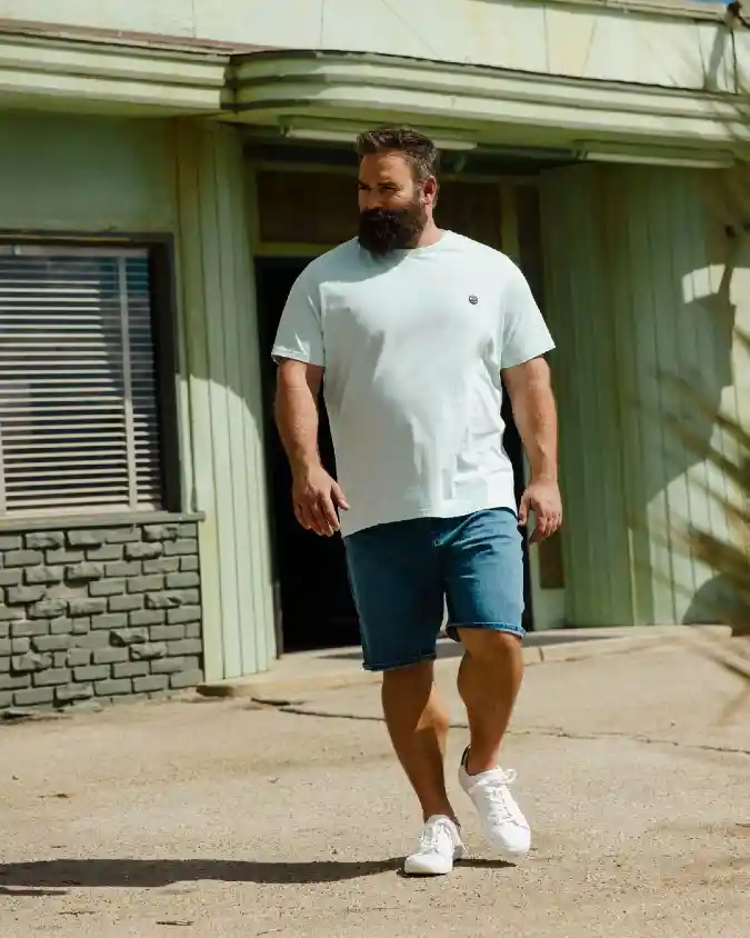 Light Mint T-Shirt and Denim Shorts