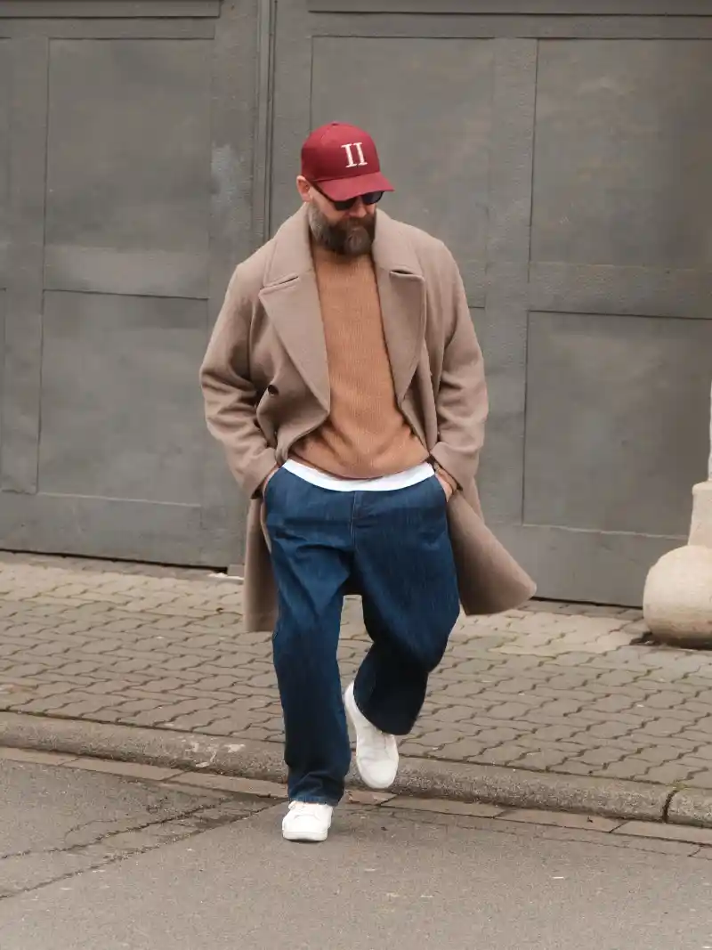Long Overcoat and Baggy Jeans