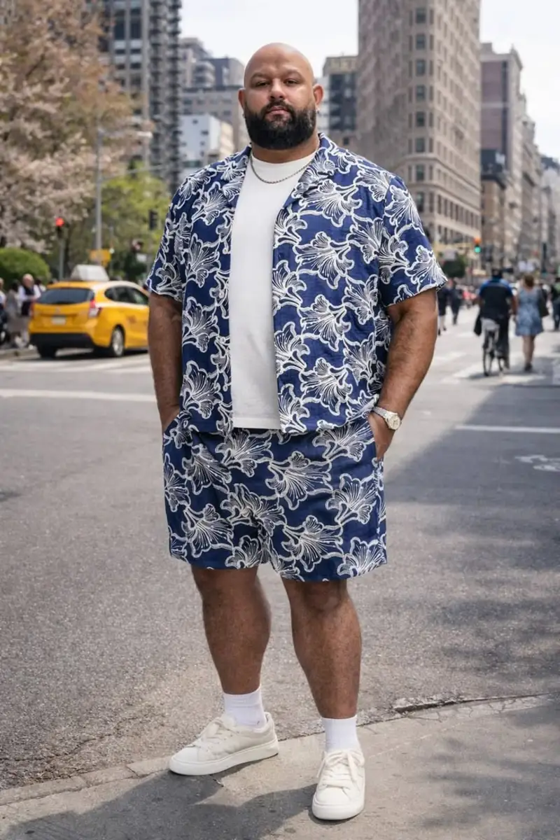 Matching Floral Shirt and Shorts Set