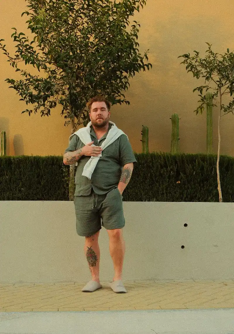 Matching Short-Sleeve Button-Up and Shorts Set