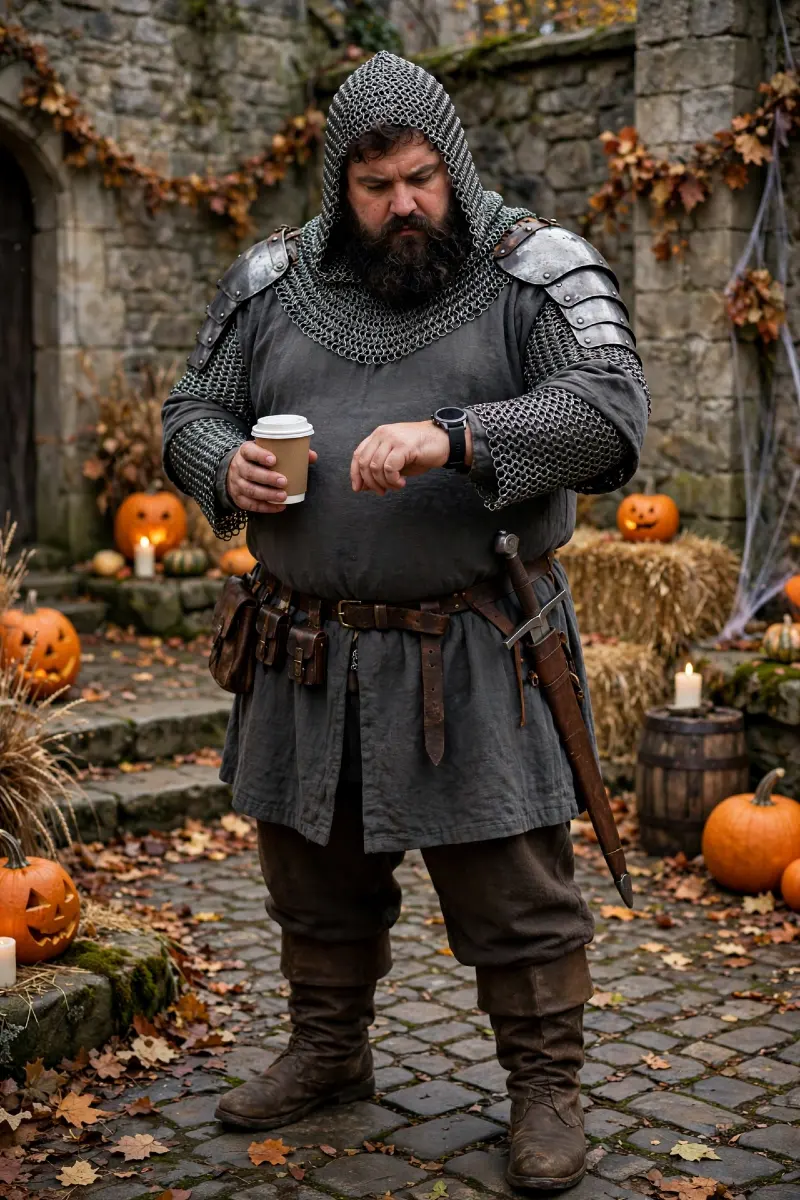Medieval Knight on a Coffee Break Costume