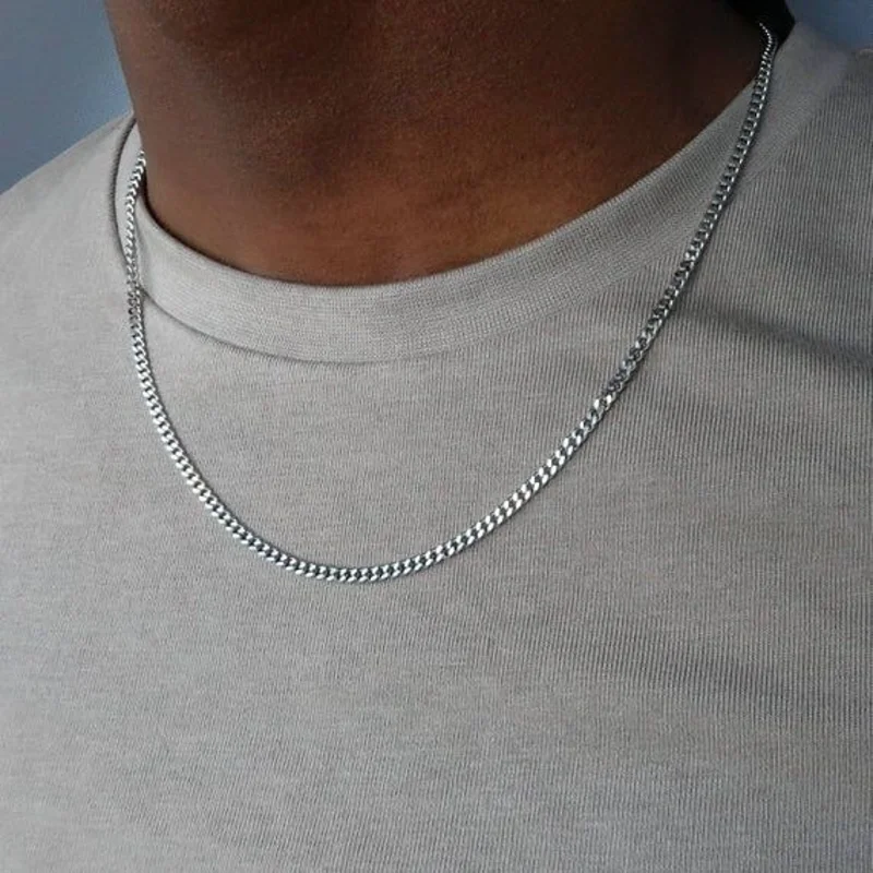 Medium Silver Curb Chain