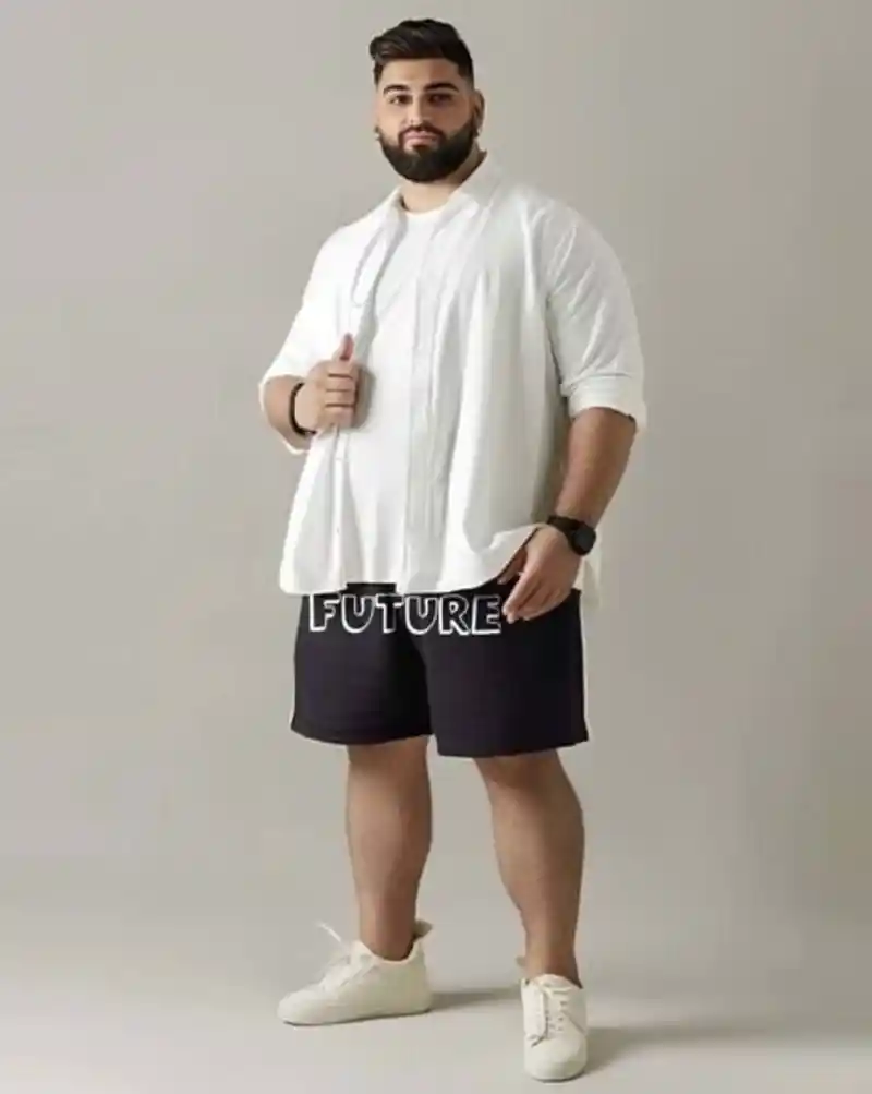 Minimalist White and Black Casual Ensemble