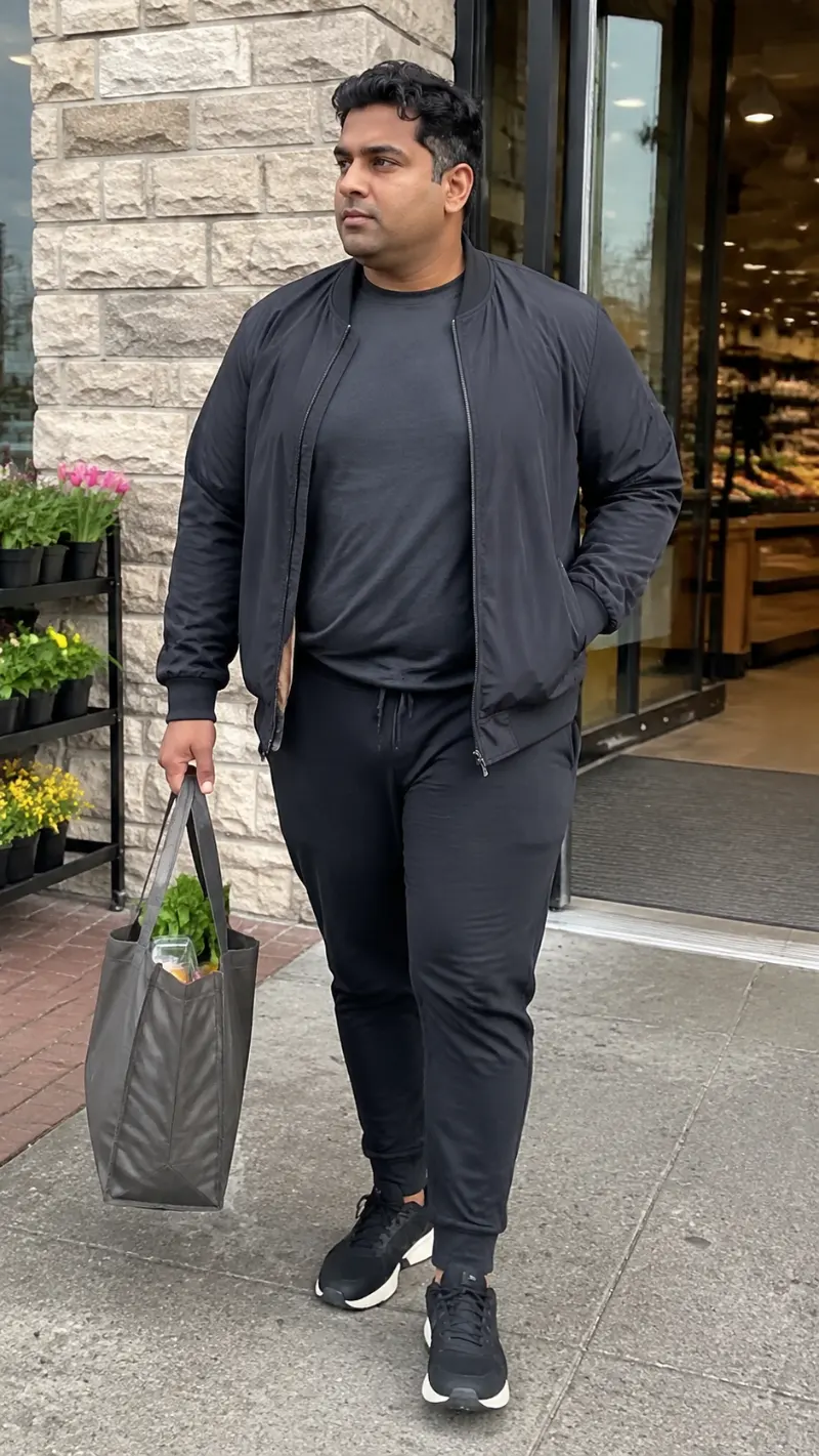 Monochromatic Bomber and Joggers Set