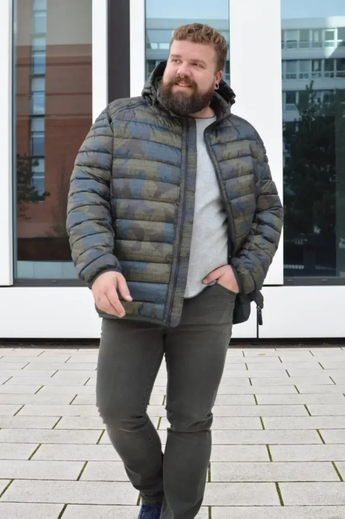 Muted Camouflage Puffer with Earth Tones