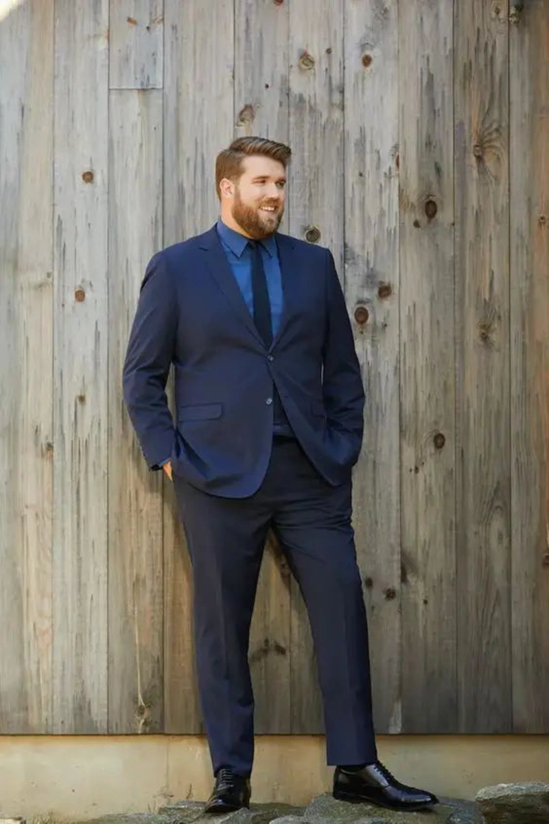 Navy Blazer, Blue Dress Shirt, and Dark Tie