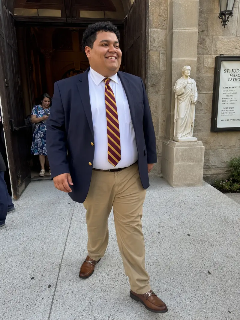 Navy Blazer and Khakis
