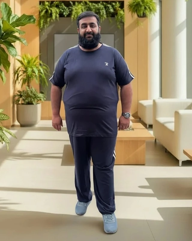 Navy Blue T-Shirt and Track Pants
