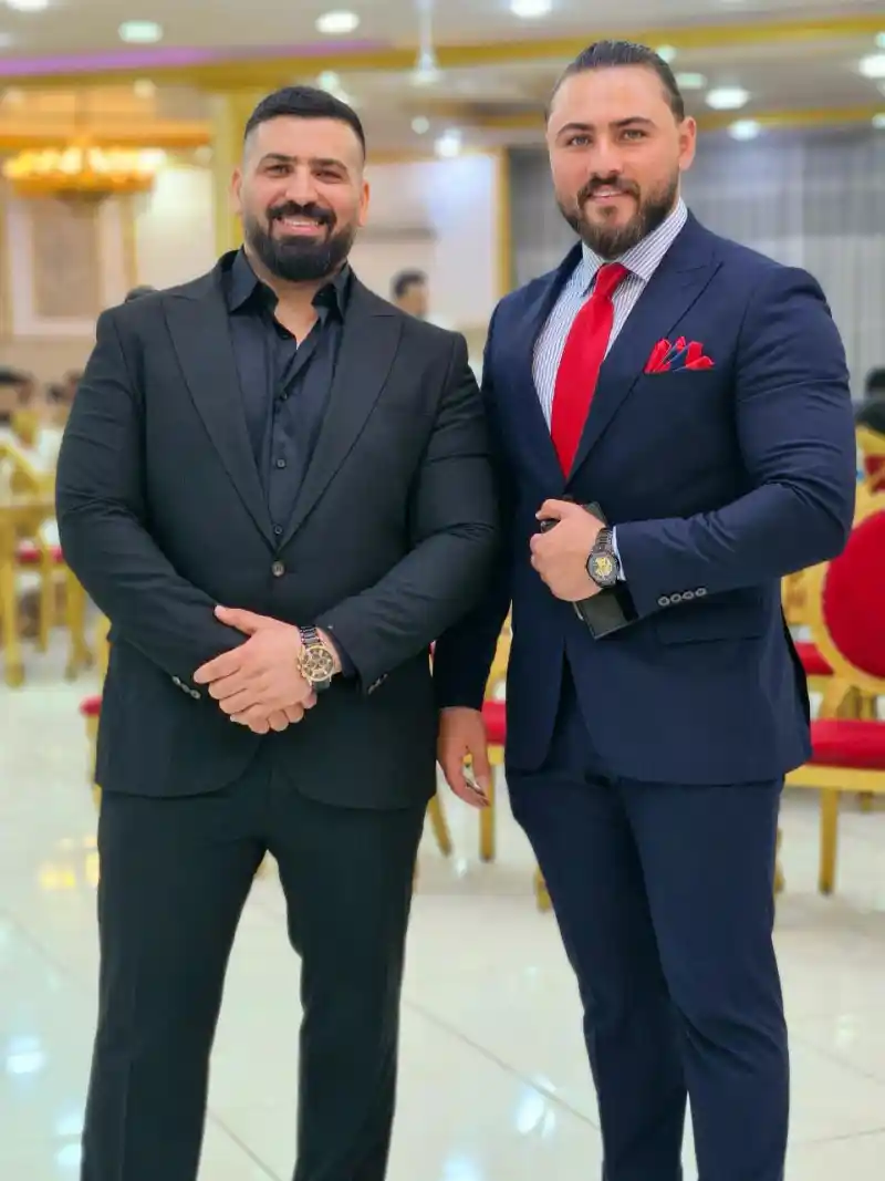 Navy Suit, Red Tie, and Black Monochrome Suit