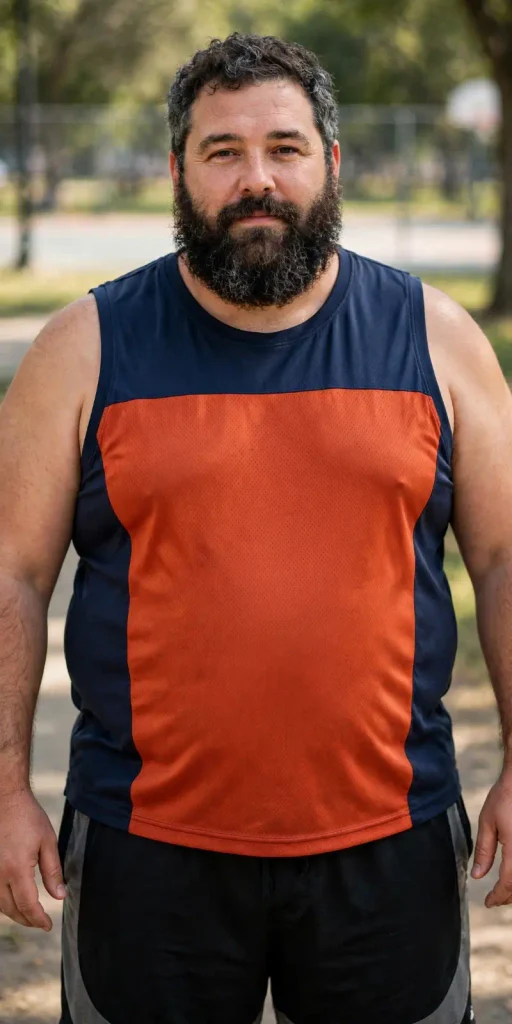 Navy and Orange Color Blocked Athletic Tank