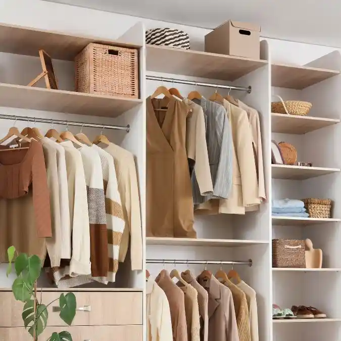 Neutral Capsule Closet Organizers