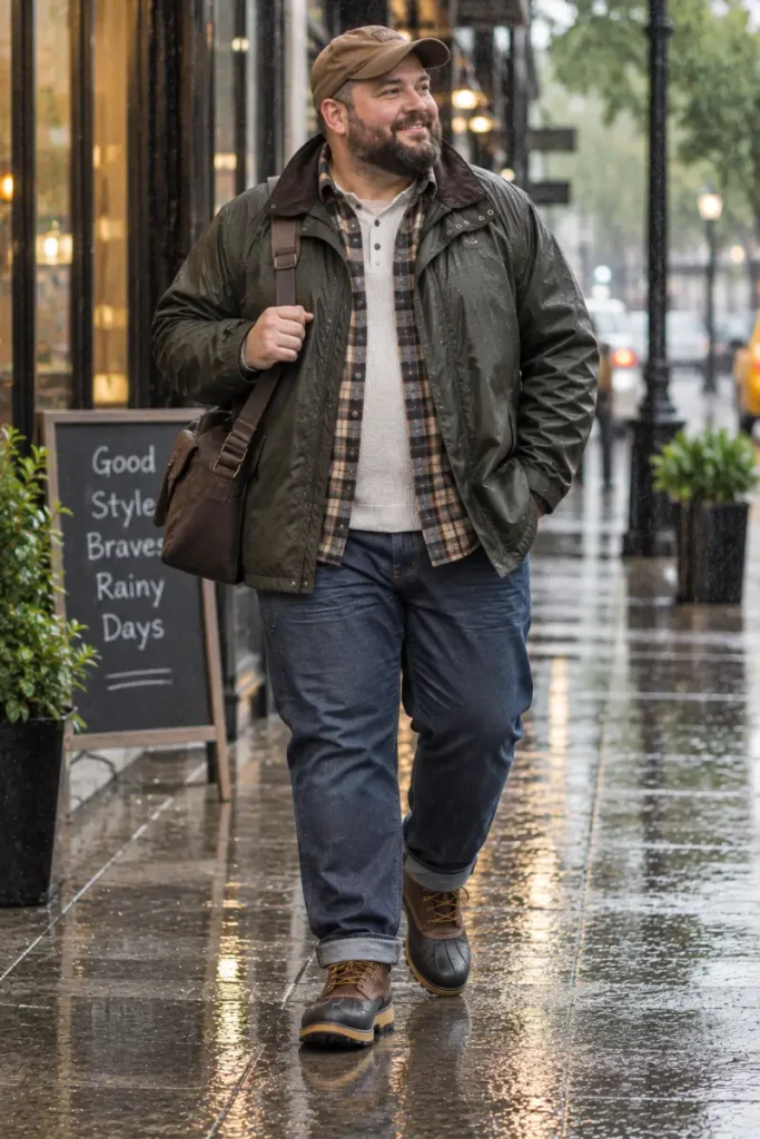 Olive Field Jacket and Layered Plaid