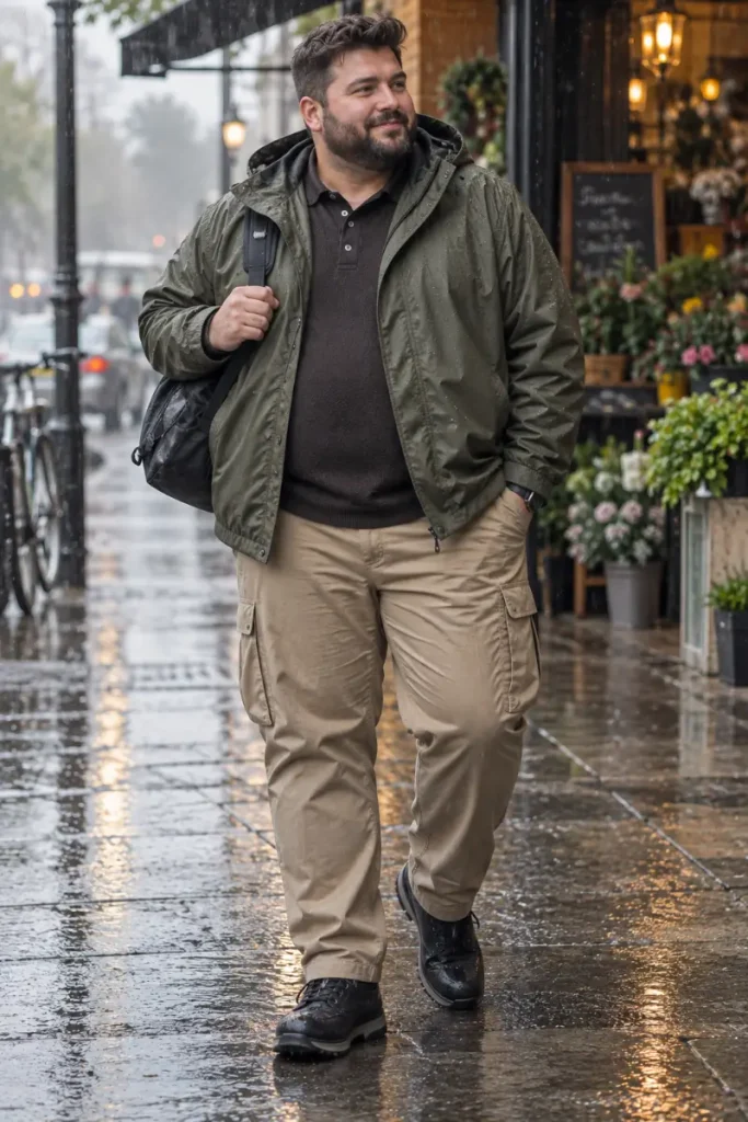 Olive Shell and Khaki Cargo Pants