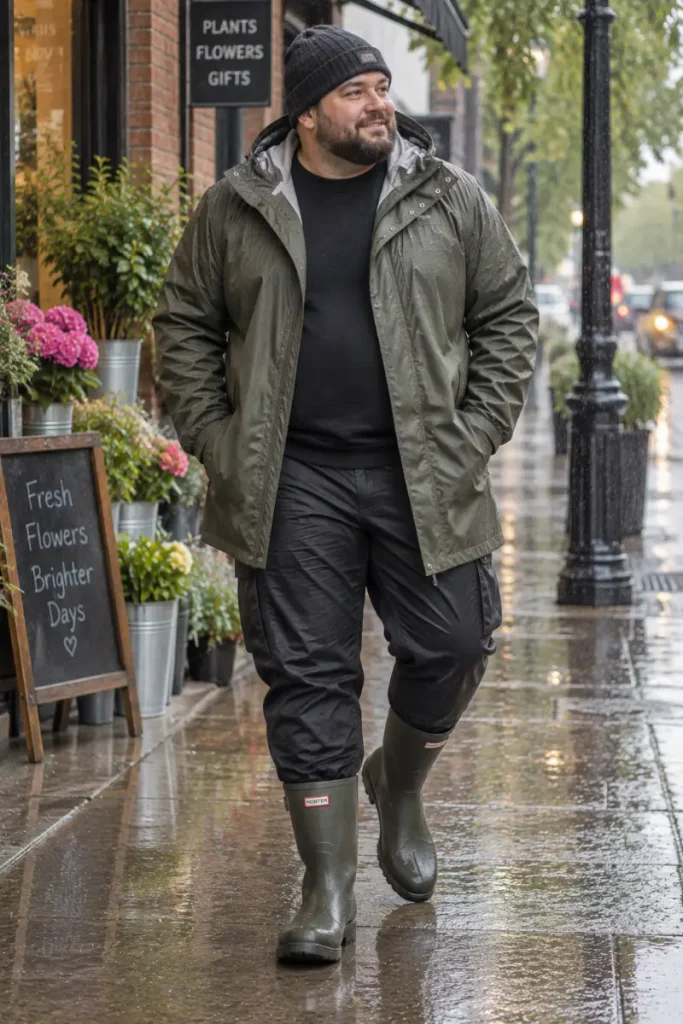 Olive Shell and Tall Rubber Boots