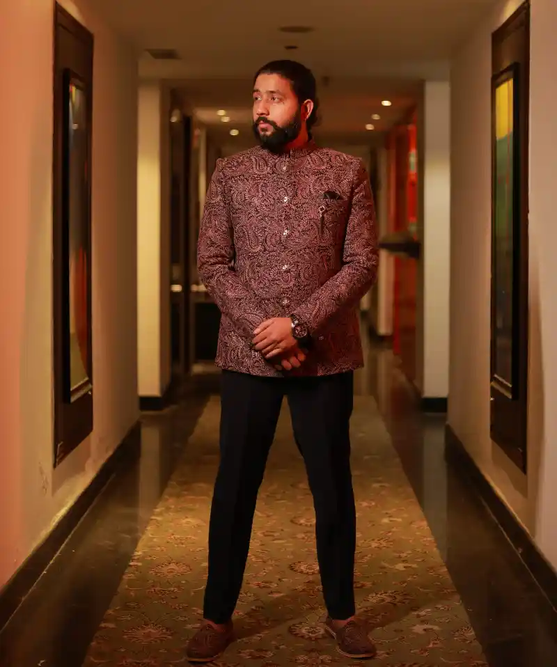 Ornate Bandhgala and Tailored Trousers