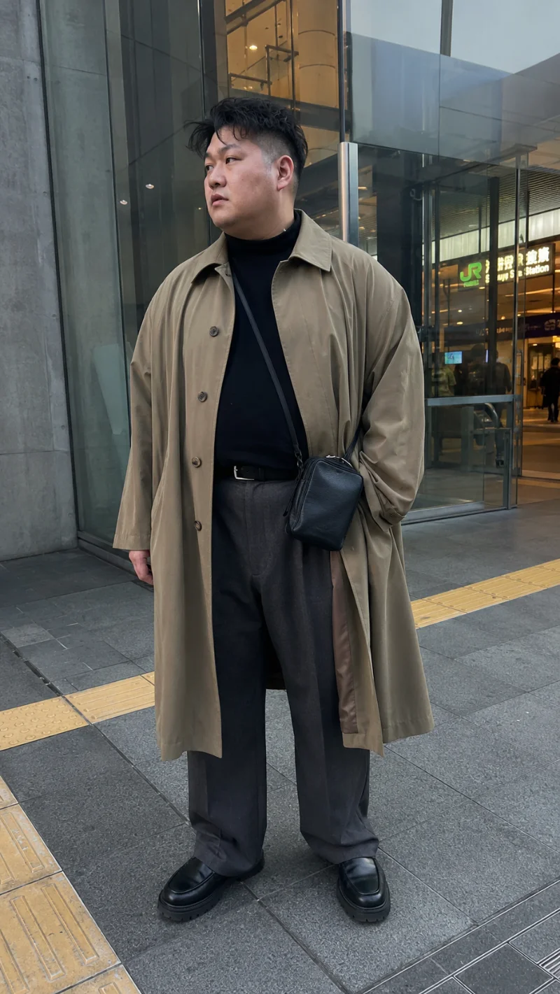 Oversized Trench Coat and Tailored Trousers