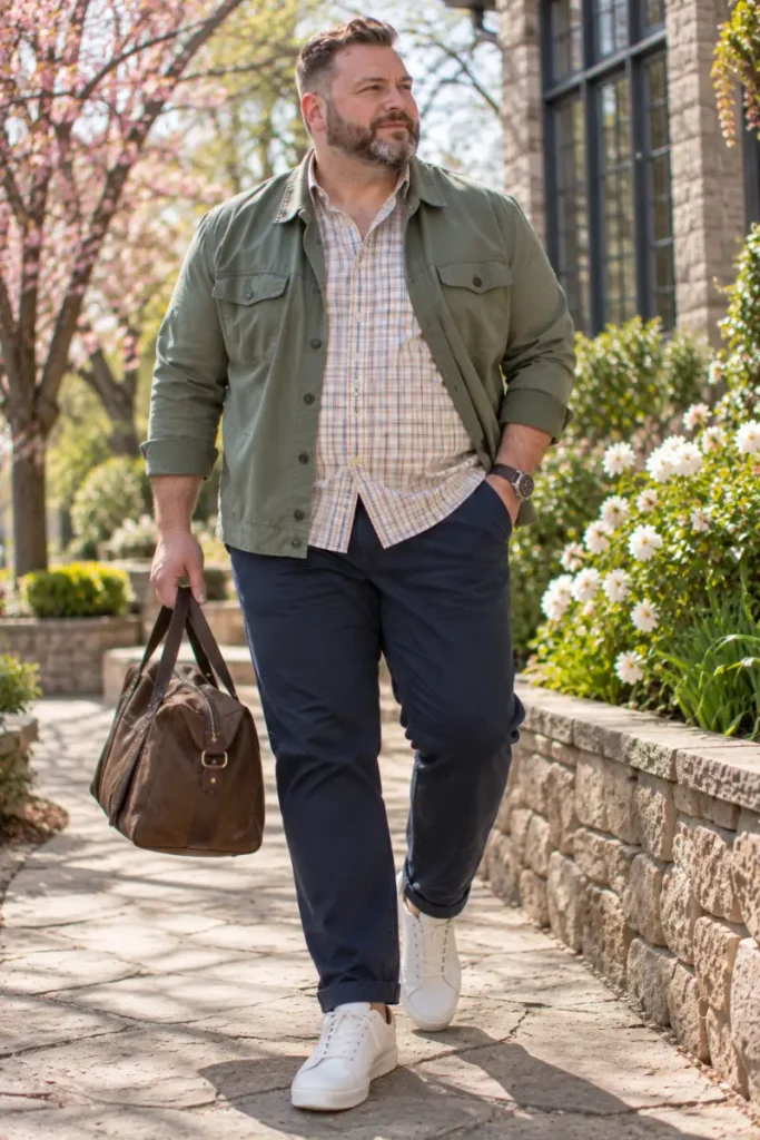 Patterned Base and Solid Olive Outerwear