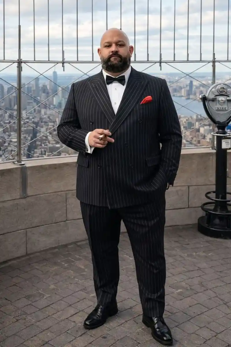 Pinstripe Double-Breasted Suit