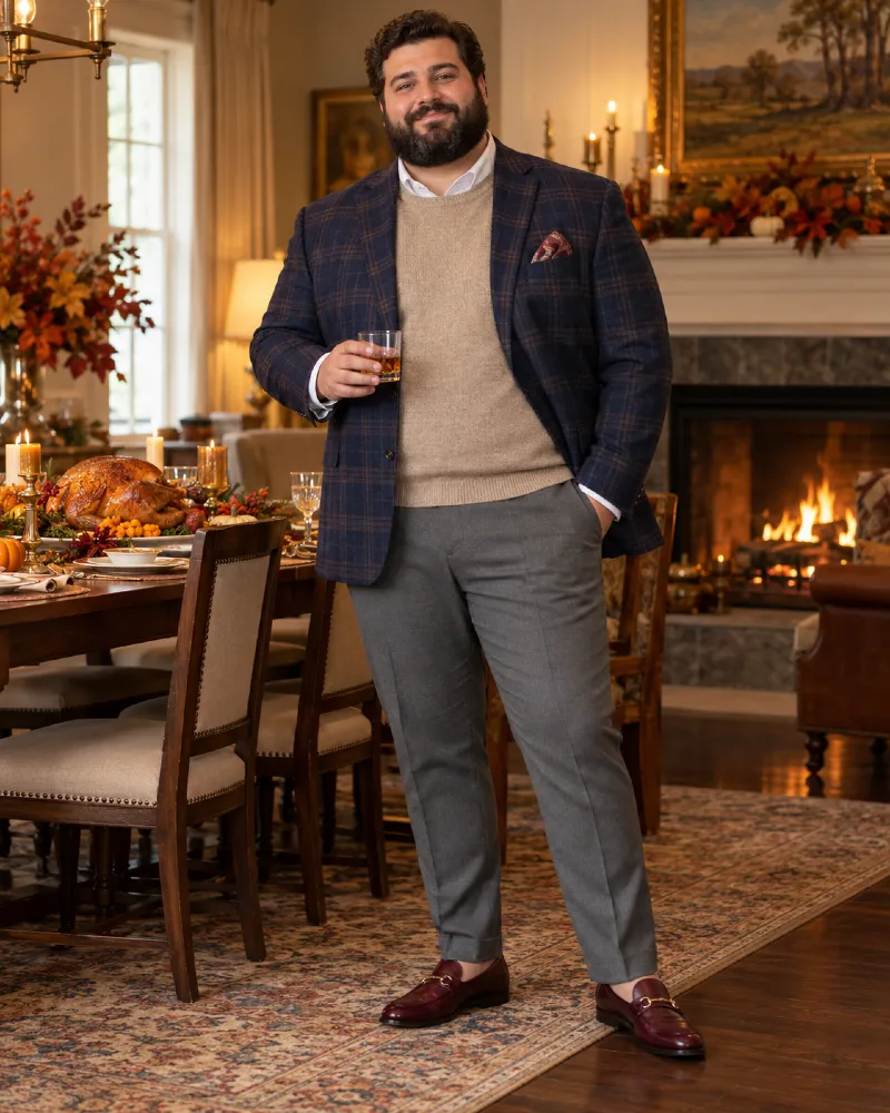 Plaid Blazer and Bit Loafers