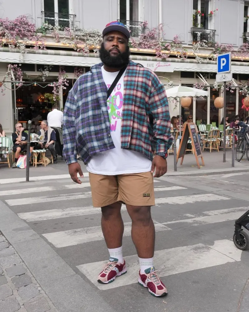Plaid Overshirt With Tan Shorts