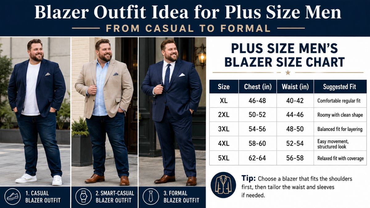Plus Size Men’s Blazer Size Chart: Find the Right Fit From XL to 5XL