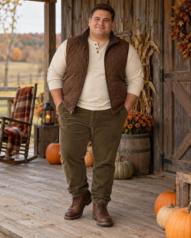 Quilted Vest and Corduroy Duo