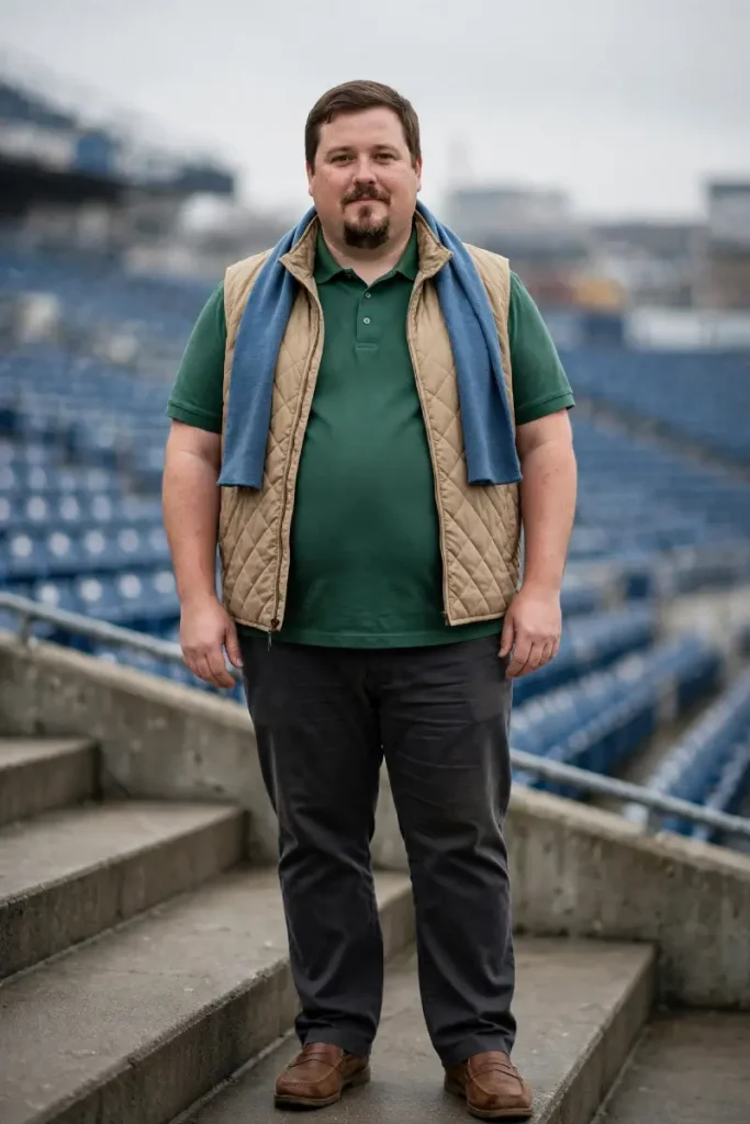 Quilted Vest and Scarf Layering