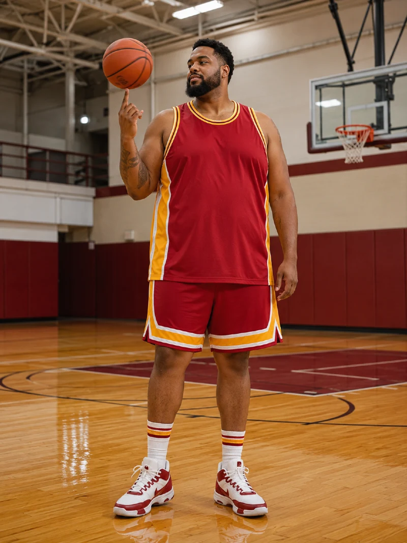 Red Basketball Jersey and Matching Shorts