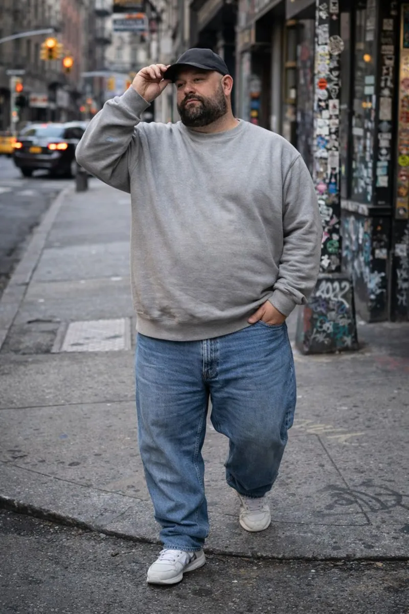 Relaxed Sweatshirt and Jeans Combination