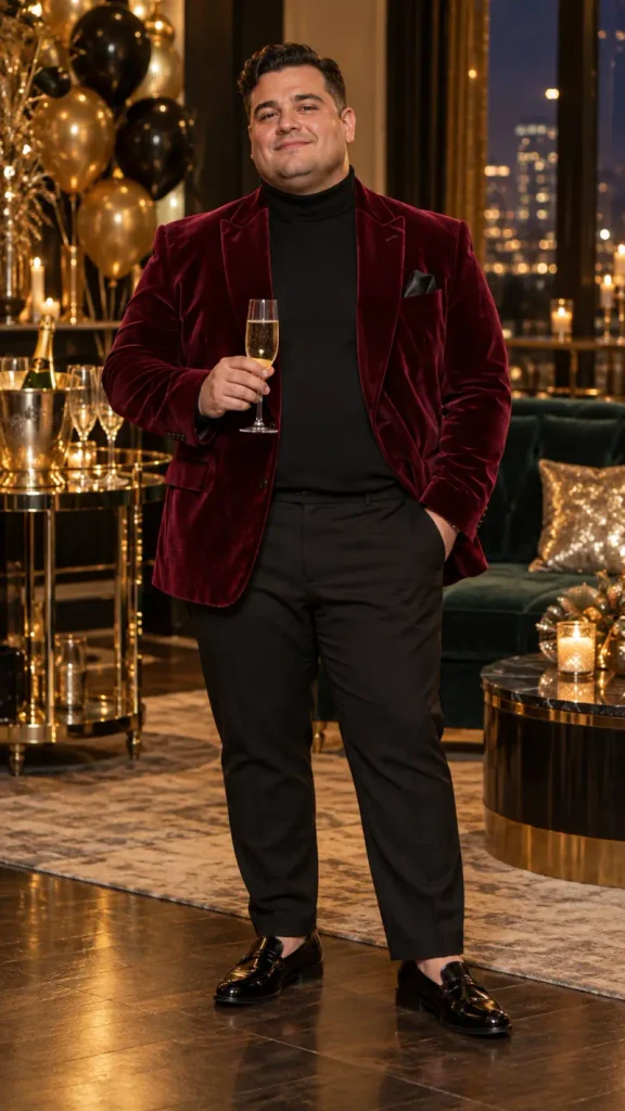 Rich Burgundy Velvet and Midnight Toasts