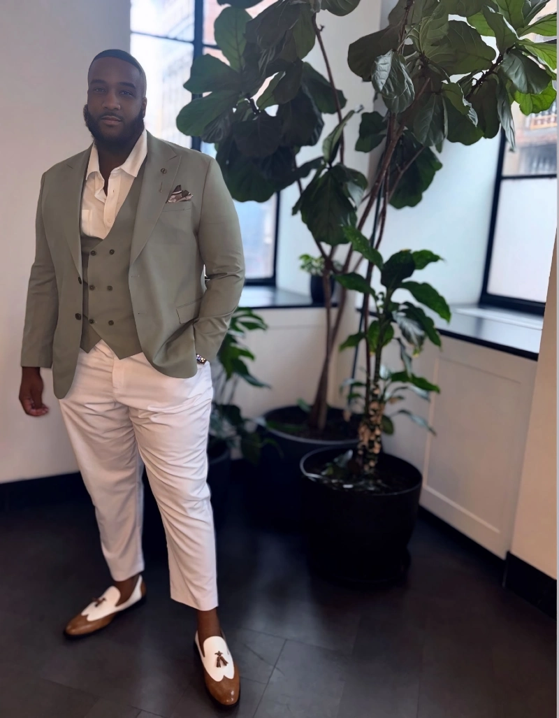 Sage Green Blazer, Matching Waistcoat