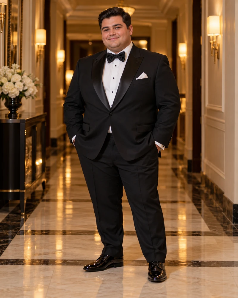Sharp Black Tuxedo With Satin Lapels