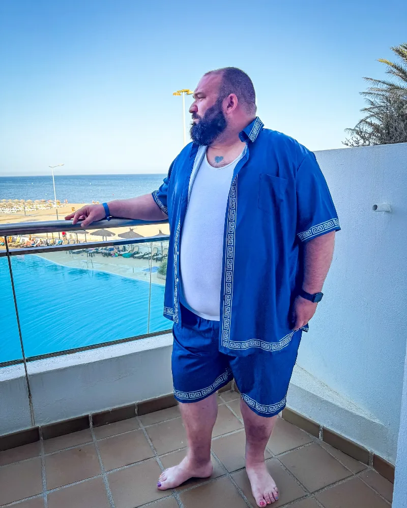Short-Sleeve Button-Down Shirt, Tank Top, and Shorts