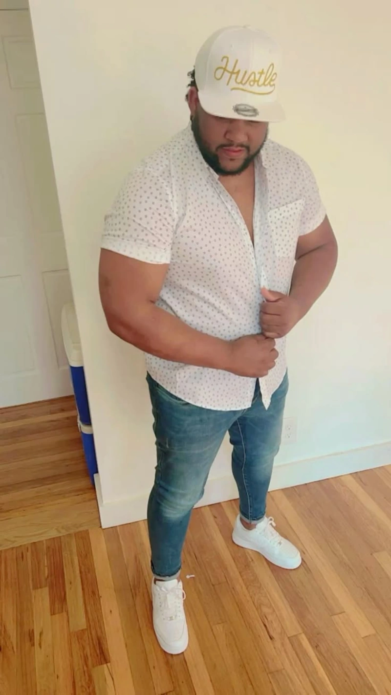 Short-Sleeve Button-Down and Blue Jeans