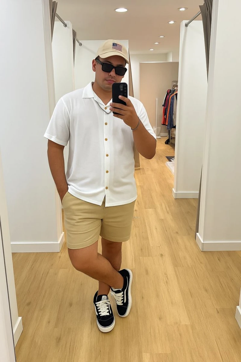 Short-Sleeve Button-Up and Chino Shorts