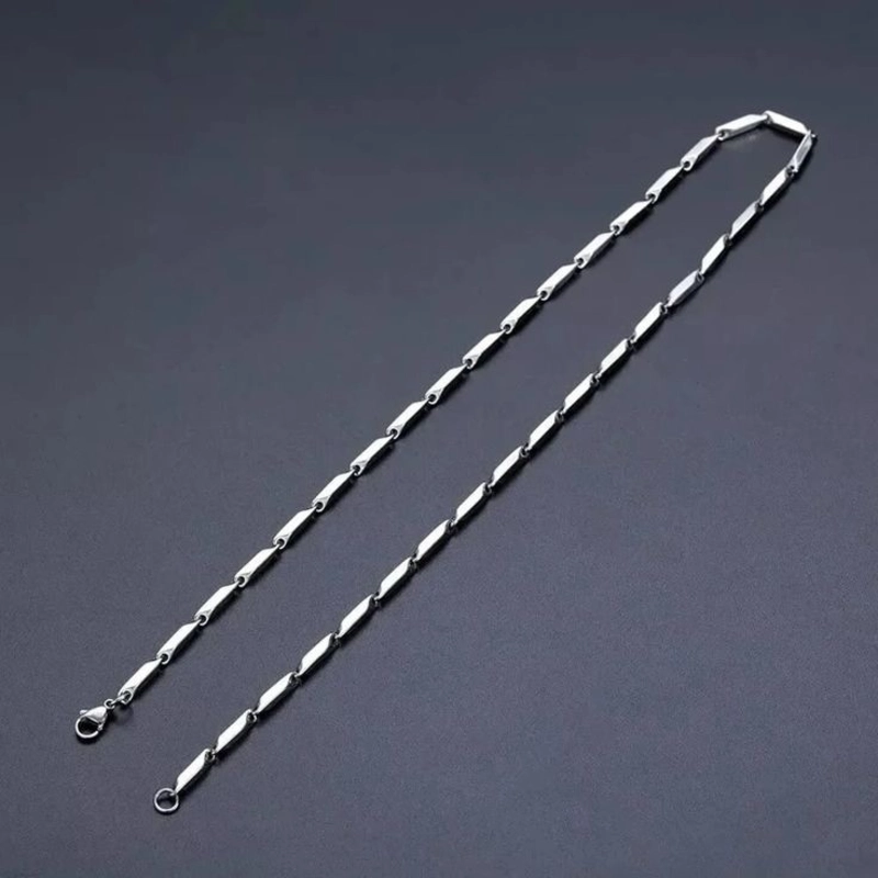 Silver Long Bar Link Chain
