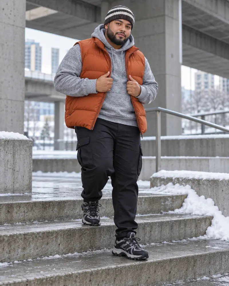 Striped Knit Beanie and Crisp Edged Beard