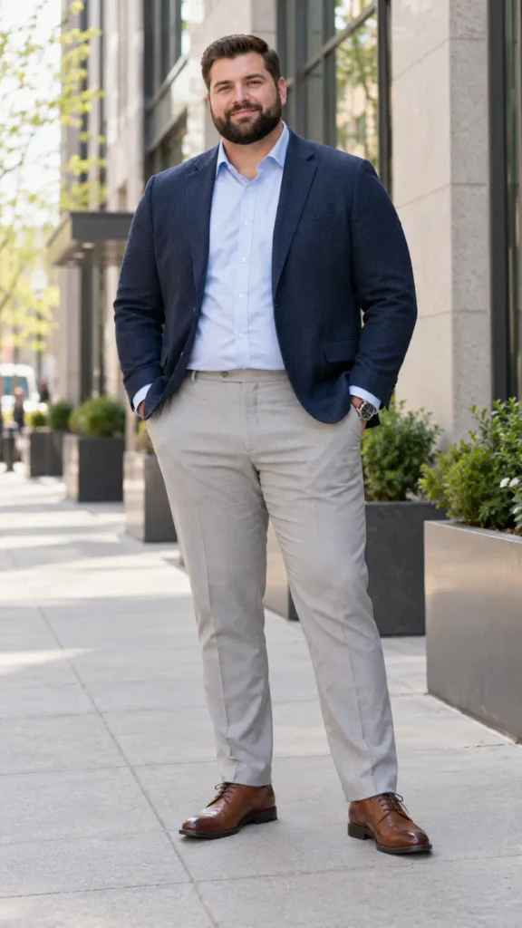 Structured Navy and Airy Grey Trousers
