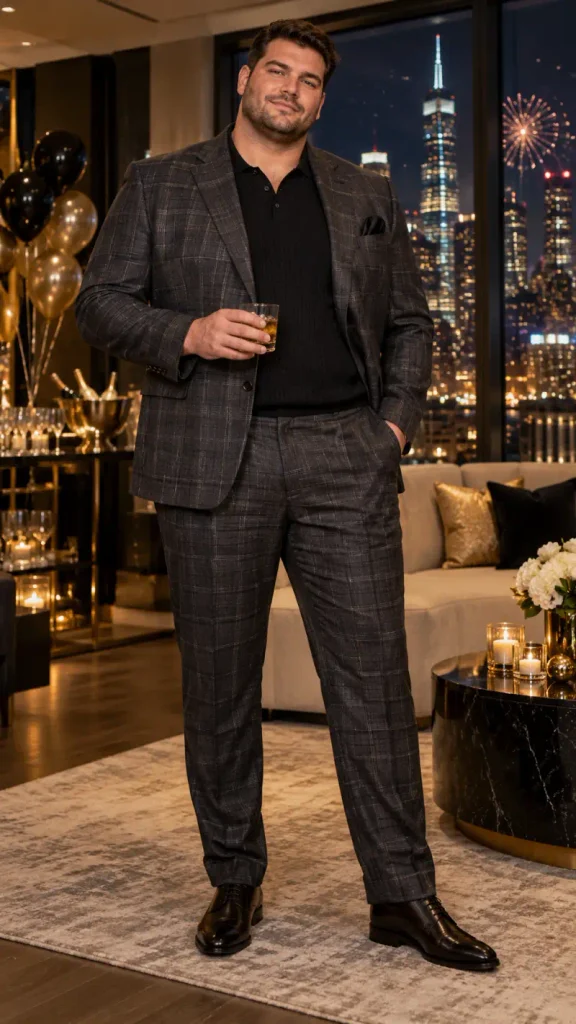 Subtle Plaid Tailoring and Midnight Fireworks