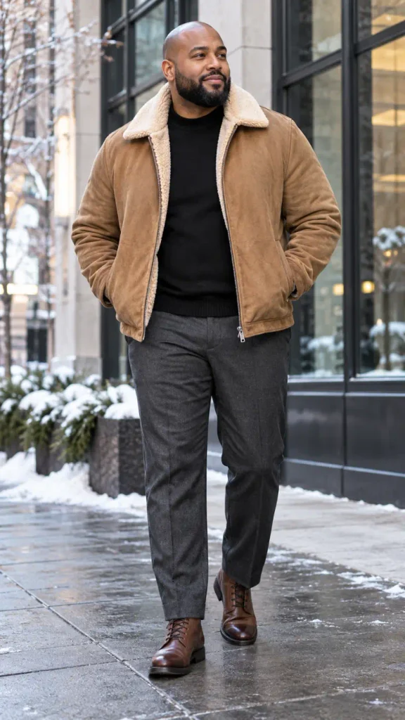 Suede Bomber and Matte Black Base Layer