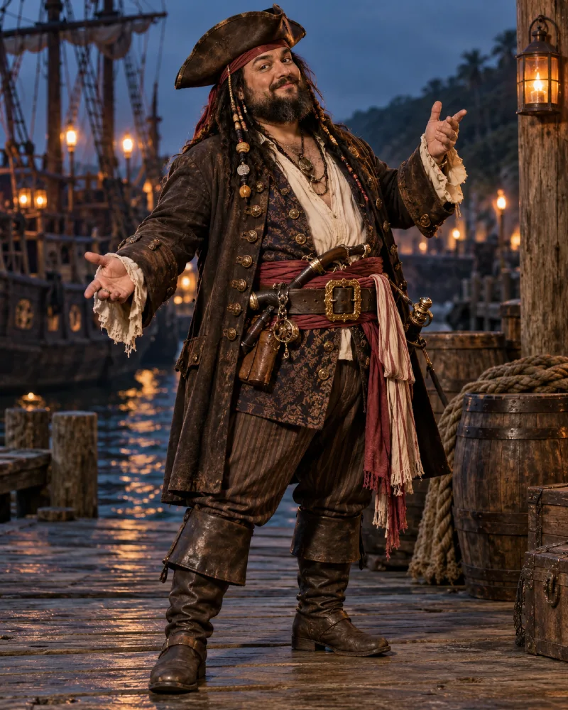  Swashbuckling Pirate Captain Costume