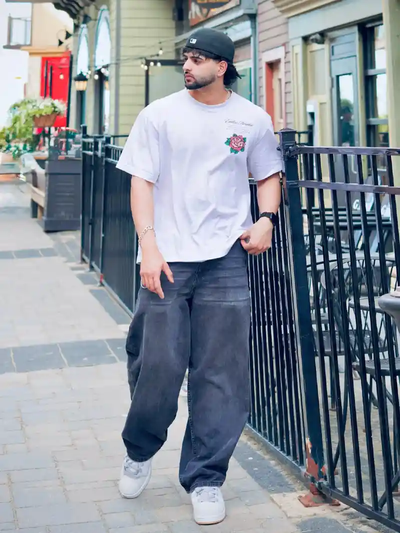 T-Shirt, and Loose-Fit Jeans