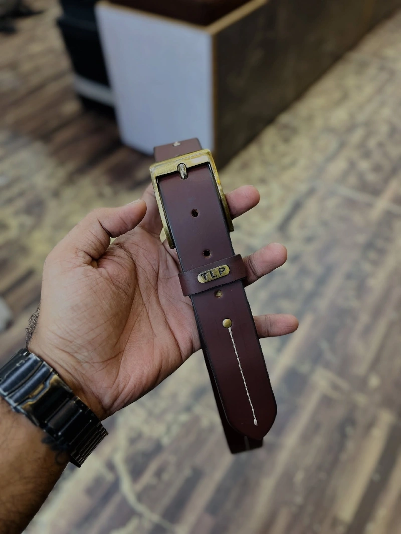 TLP Brass Buckle Leather Belt