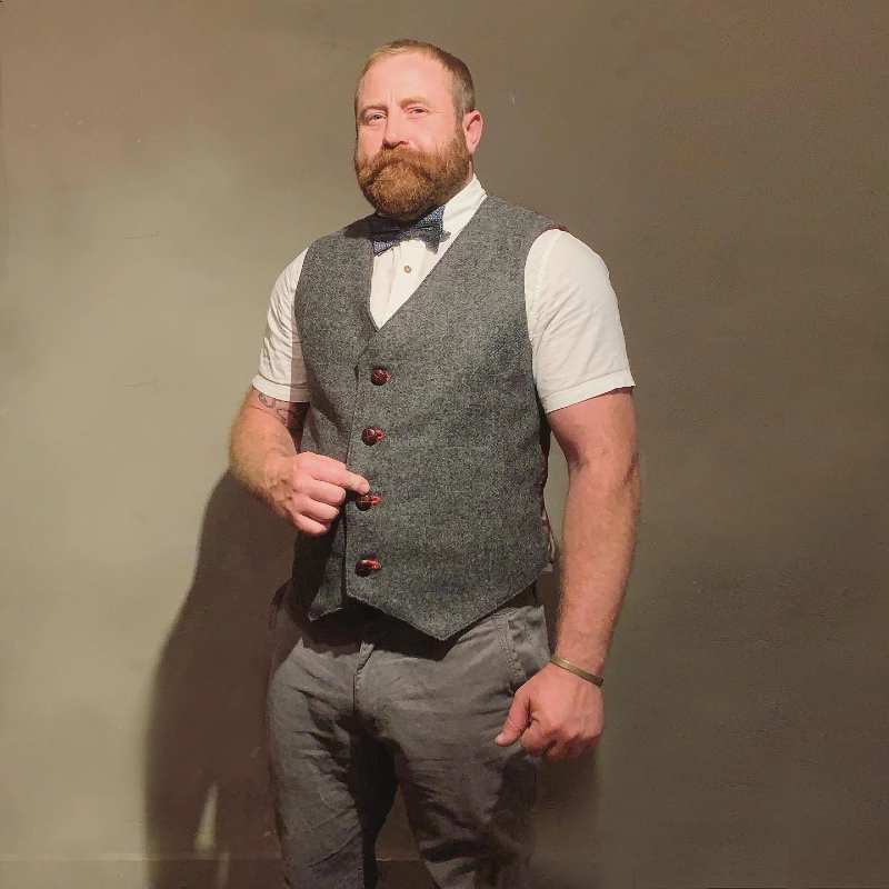 Tailored Grey Vest and Bow Tie