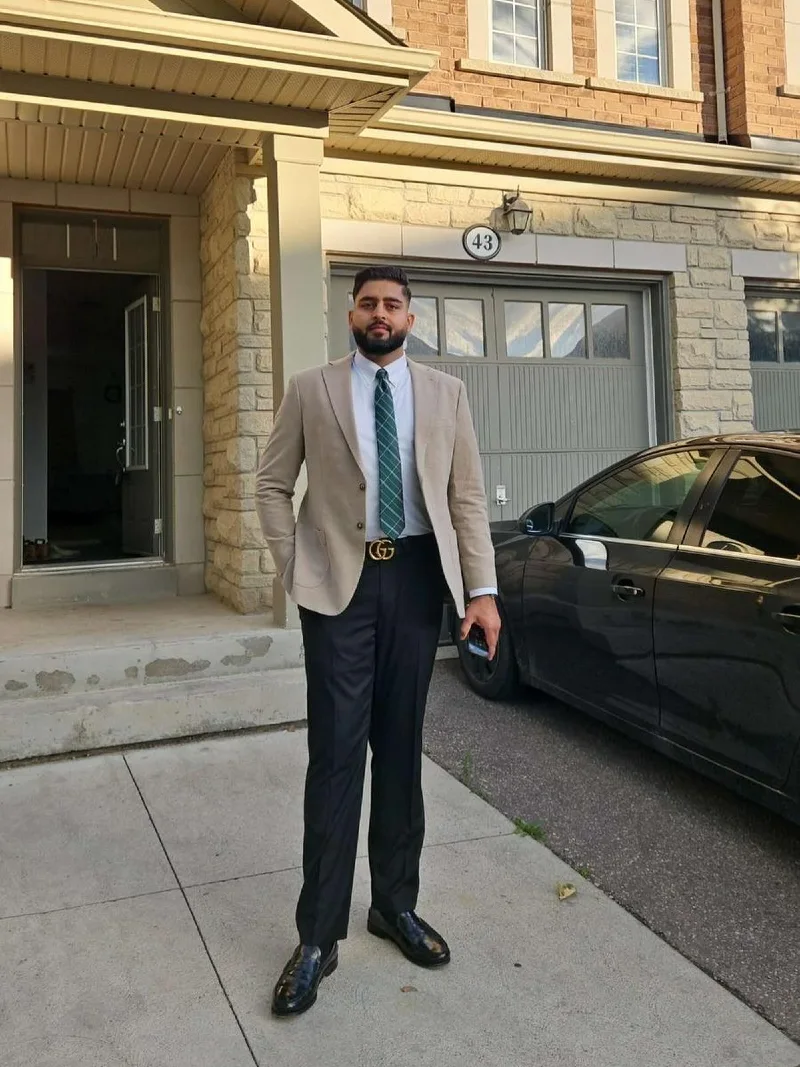 Tan Blazer and White Dress Shirt