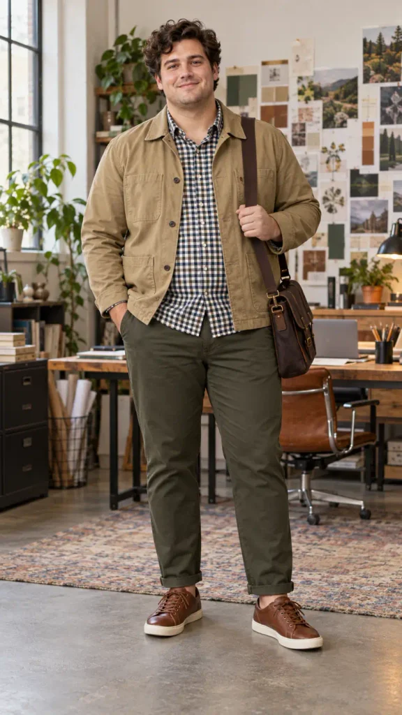 Tan Chore Jackets and Gingham Prints