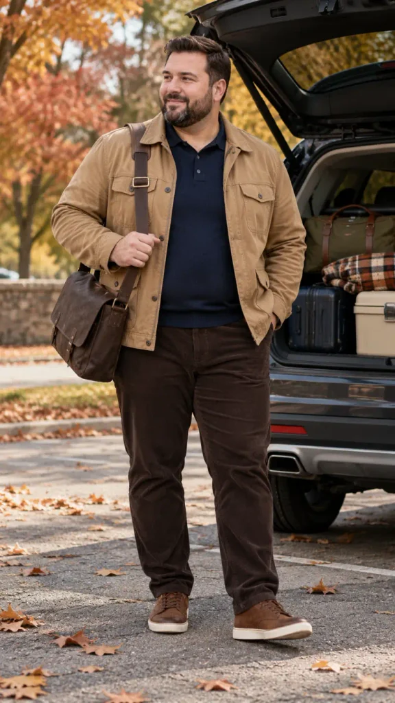 Tan Utility Jacket with Rich Brown Corduroy
