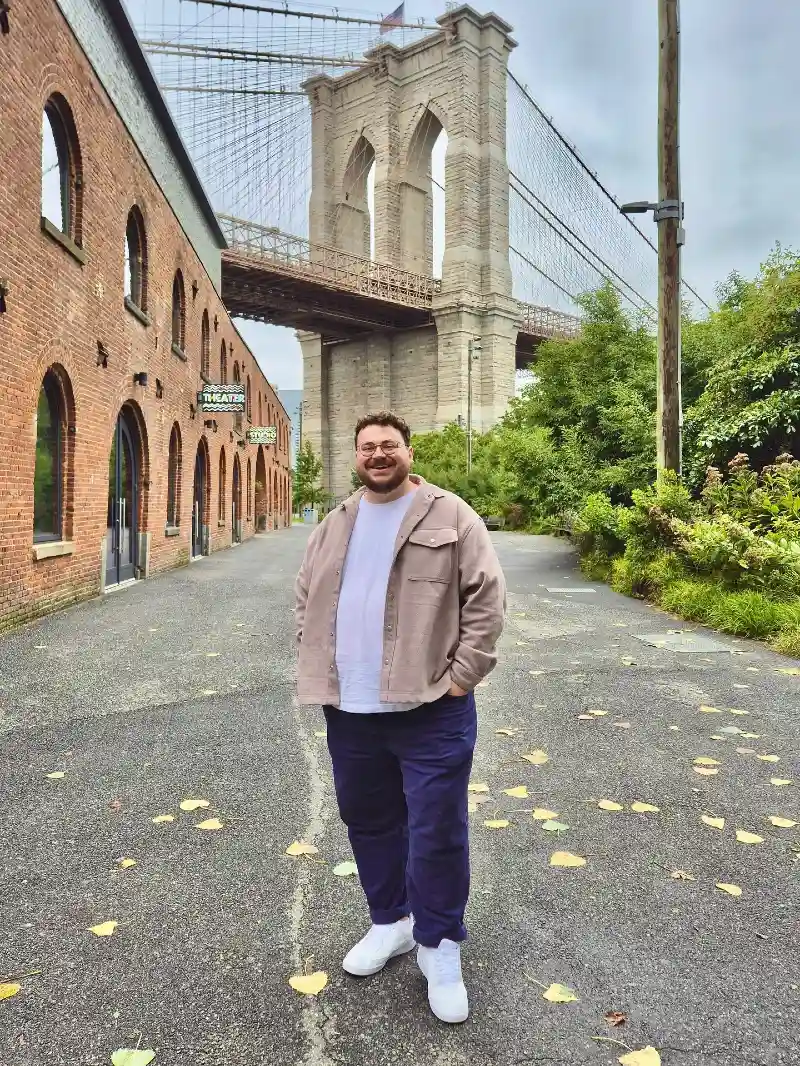 Taupe Overshirt With Navy Trousers and White Sneakers